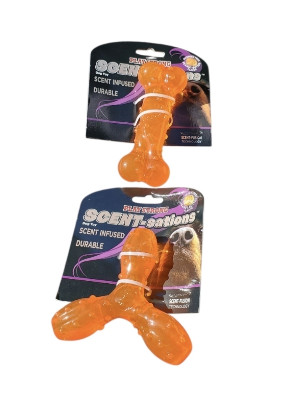 New Play Strong Scent-sations Peanut Butter Scent-Infused Dog Toy Bundle Lot 2